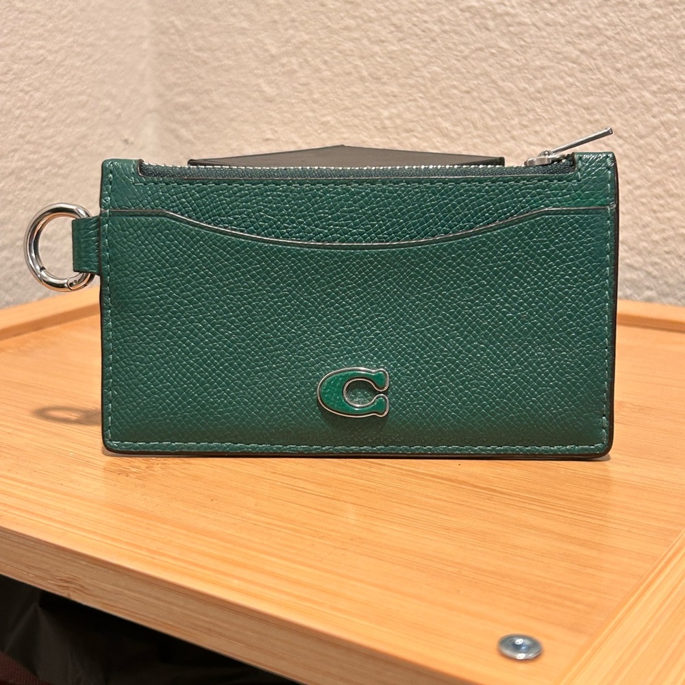 Coach Green Leather Card Holder